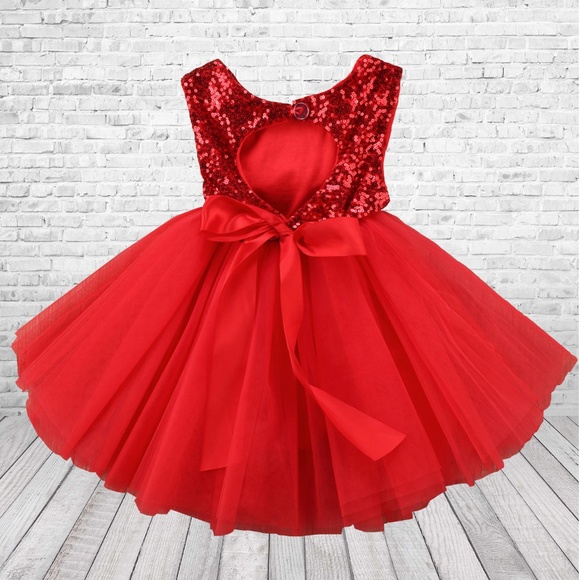 Red Sequin Dress for Toddlers - Picture 2 of 7